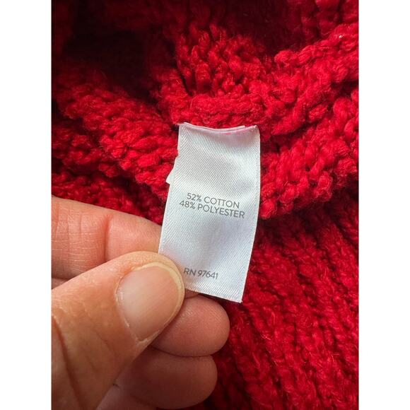J. JILL Red turtle neck knit sweater size SP/Small Petite - Picture 9 of 10